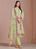 Twinkle Chiffon Pista Green Festival Wear Embroidery Work Straight Salwar Suit 